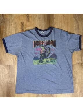 90s Harley-Davidson Ringer Tee – (XL)